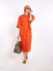 1980s Byblos orange cotton women suit with large pockets M1703590  Byblos 
