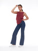 1980s Yves Saint Laurent Rive Gauche burgundy cotton sleeveless top W22051922  YSL 