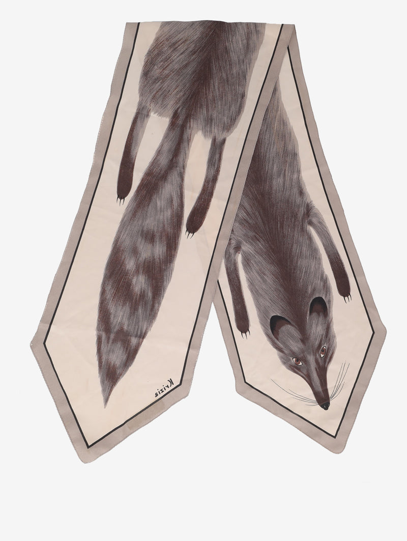 Krizia Trompe-l'Œil Mink Print Scarf W27526.84 . Krizia 