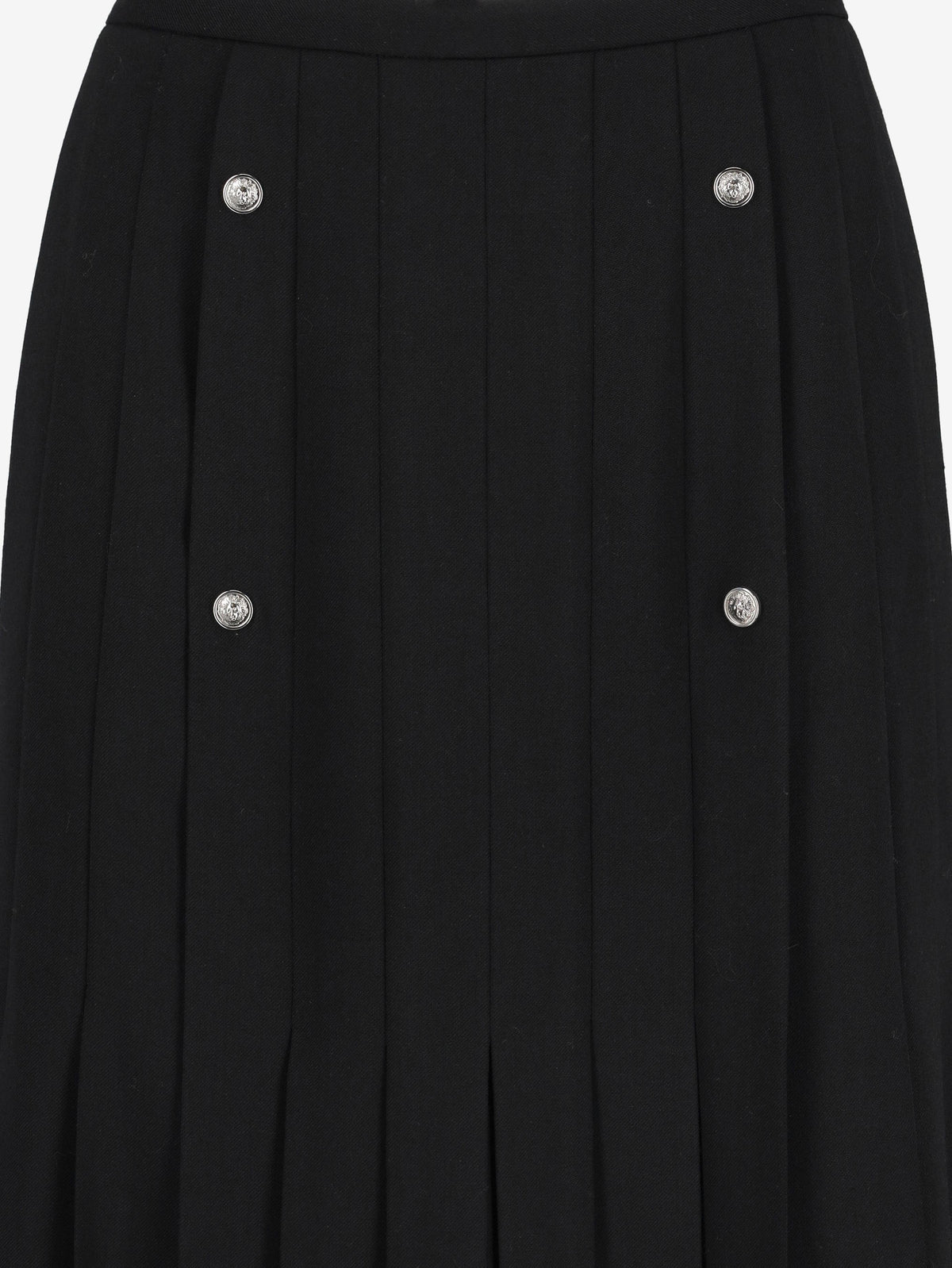 Versus Versace Long Wool Pleated Skirt with Logo Buttons W7426.46  Versus Versace 