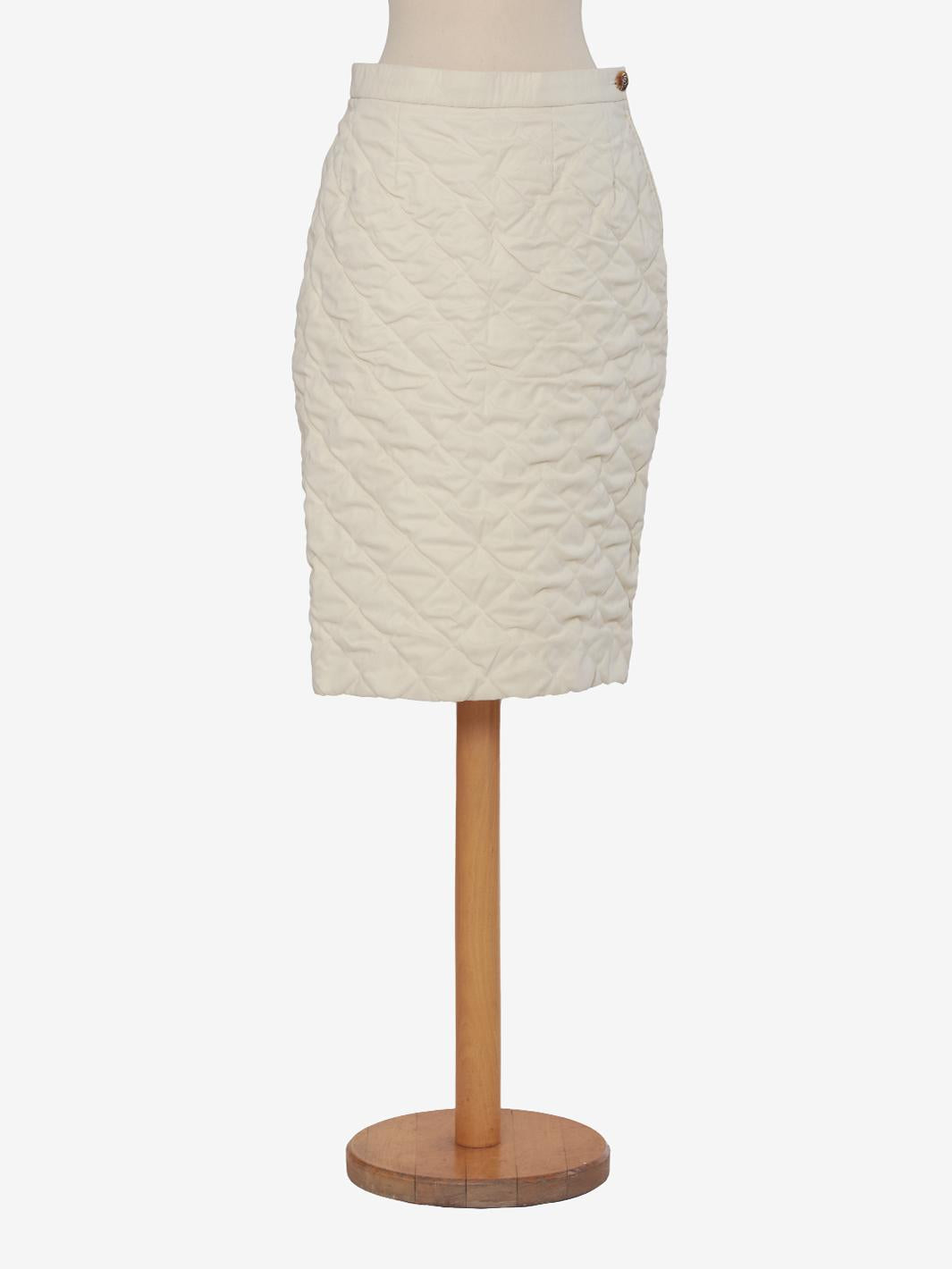 Hermès White Stitched Skirt
