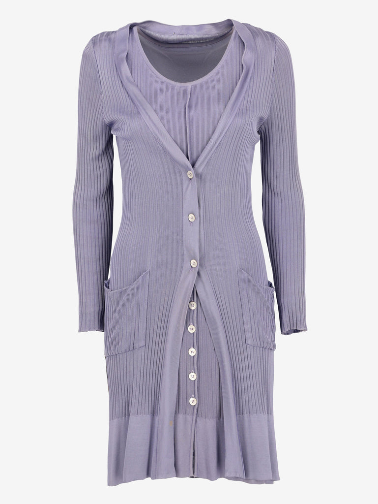 Vintage Knit Dress with Long Cardigan Set W7426.44  Vintage 