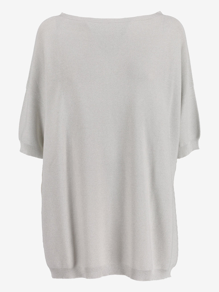Fabiana Filippi Silver Lurex Maxi Shirt