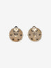Vintage Round Earrings with Red Center Gemstone W13426.46  Vintage 