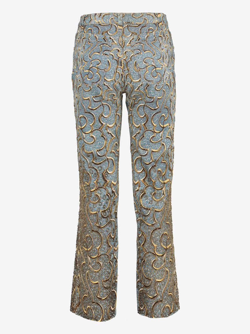 Roberto Cavalli Straight-Leg Jeans with Beaded Embroidery W7426.59  Roberto Cavalli 