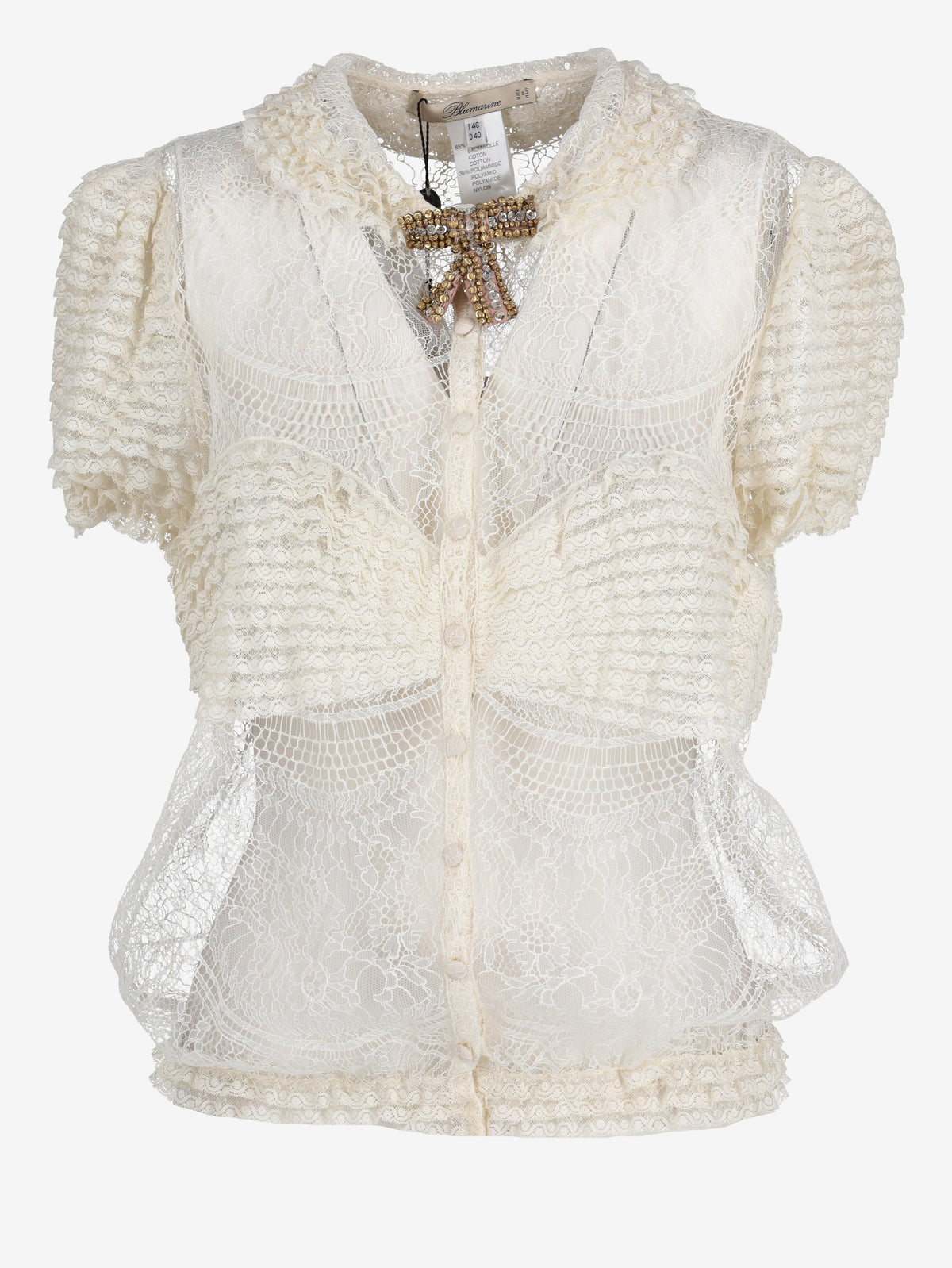 Blumarine White Laced Blouse W02122025.46  Blumarine 