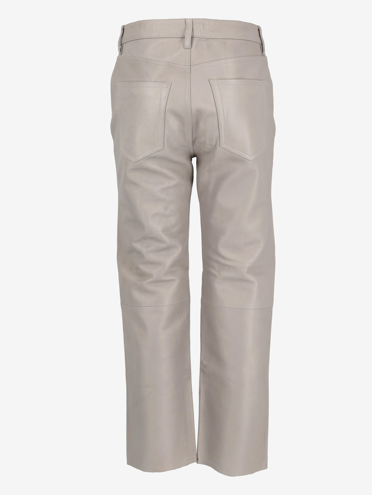 Vintage Grey Leather Straight-Leg Pants W7426.52  Vintage 