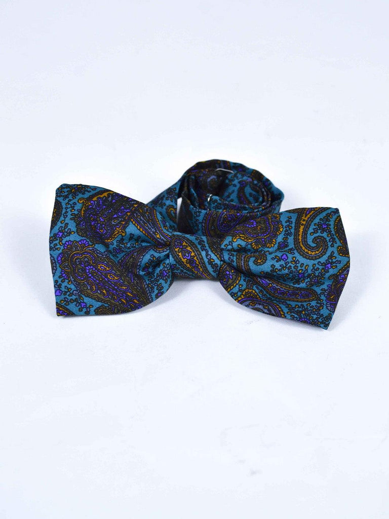 1970s silk bow tie with paisley print with paisley print W22050629  Vintage 