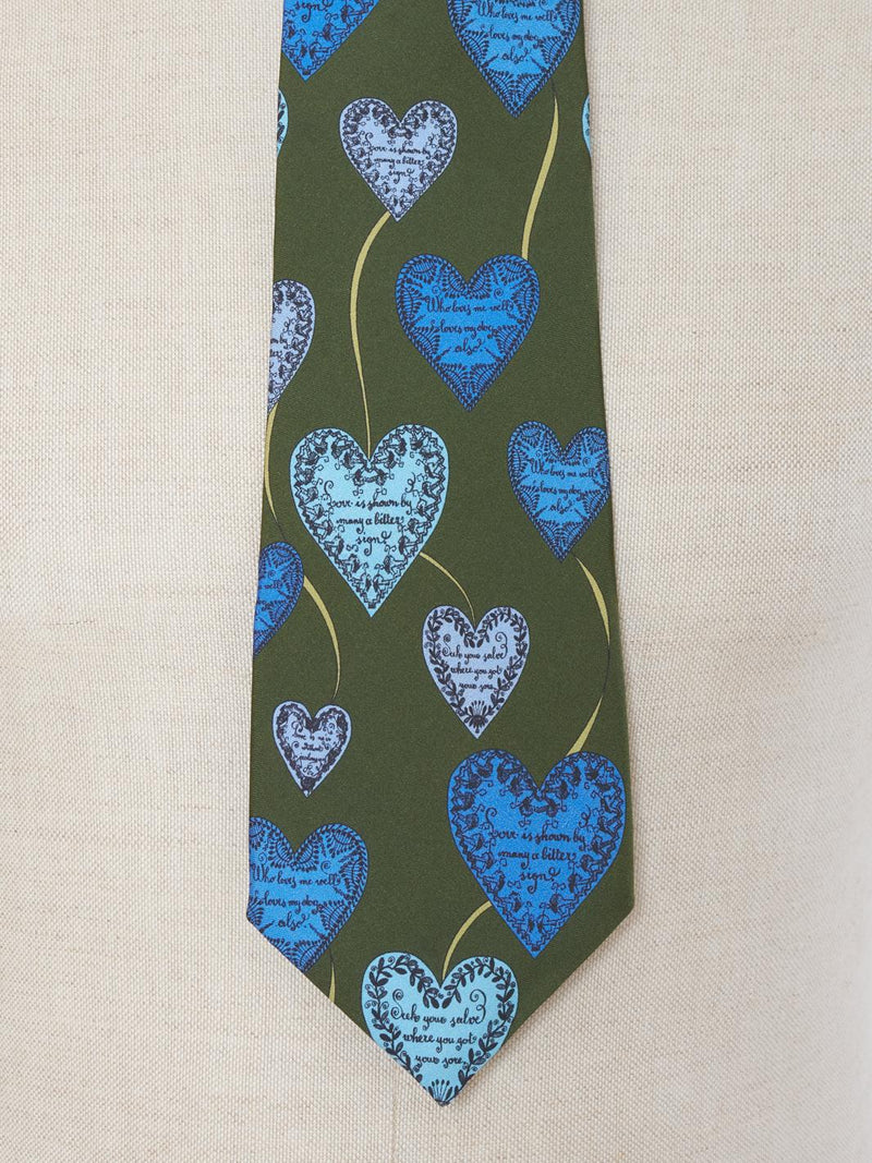 Fornasetti Heart Print Silk Tie W23092201  Fornasetti 