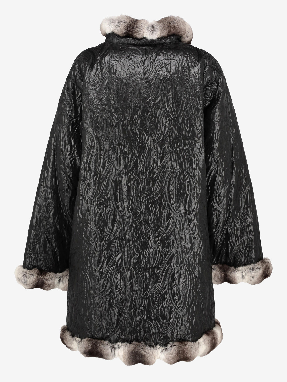 Mario Borsato Textured Coat with Faux Fur Inserts CVM26.6.32  Mario Borsato 