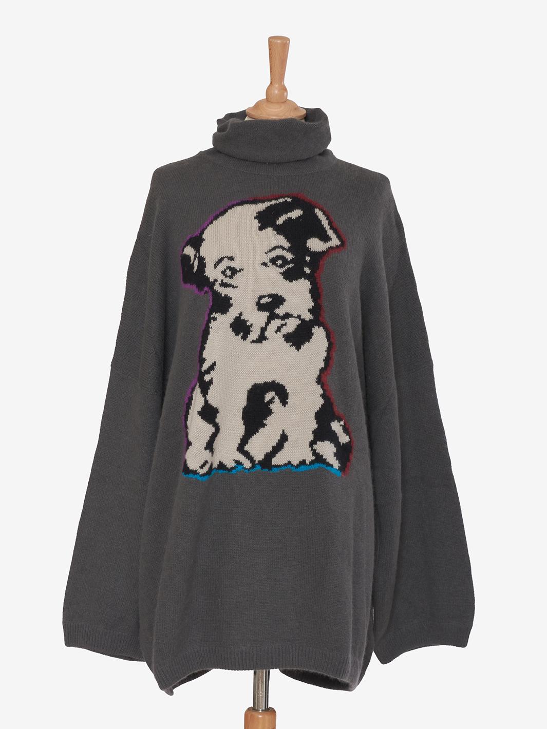 Krizia Maglia over in lana con ricamo cane