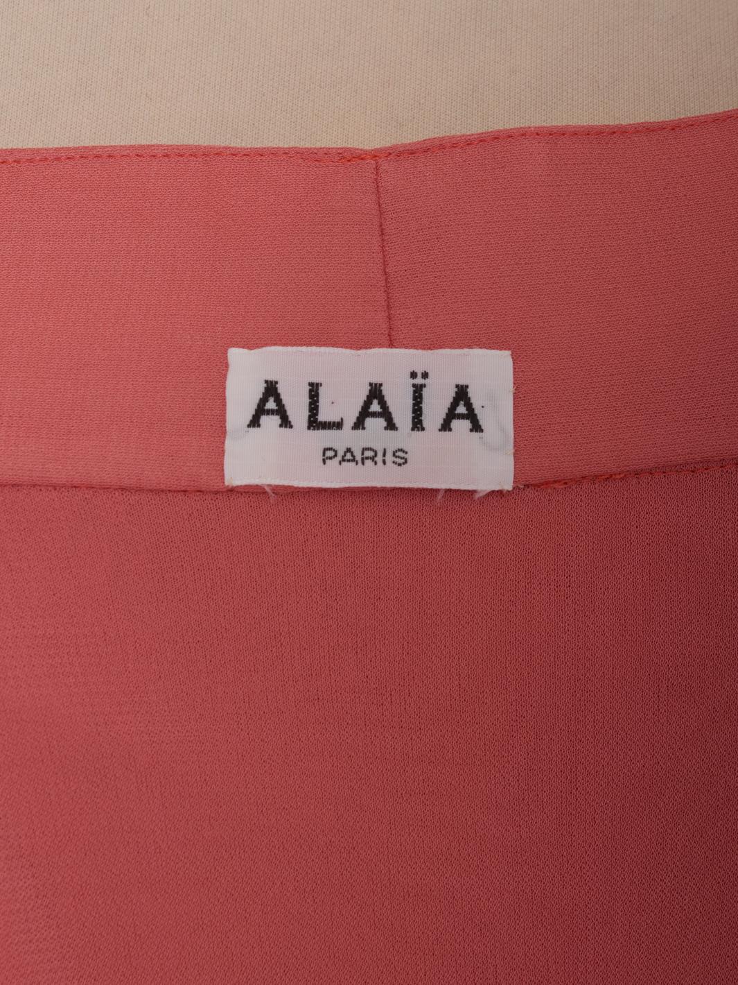 Alaïa Salmon Skirt with Ruffles