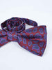 1980s dark red bow tie with Paisley print W22050630  Vintage 