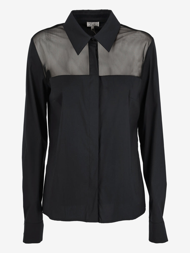Basile Black Shirt With Transparent Detail W2511.72  Basile 