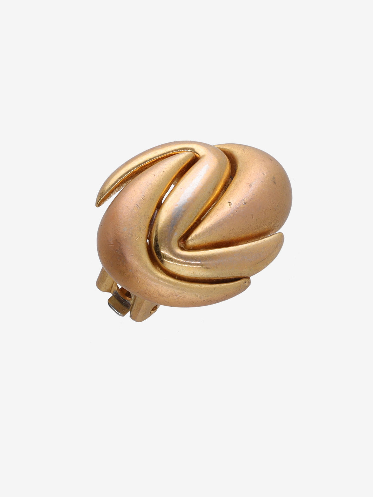 Vintage Egg-Shaped Earrings with Wavy Texture W13426.38  Vintage 