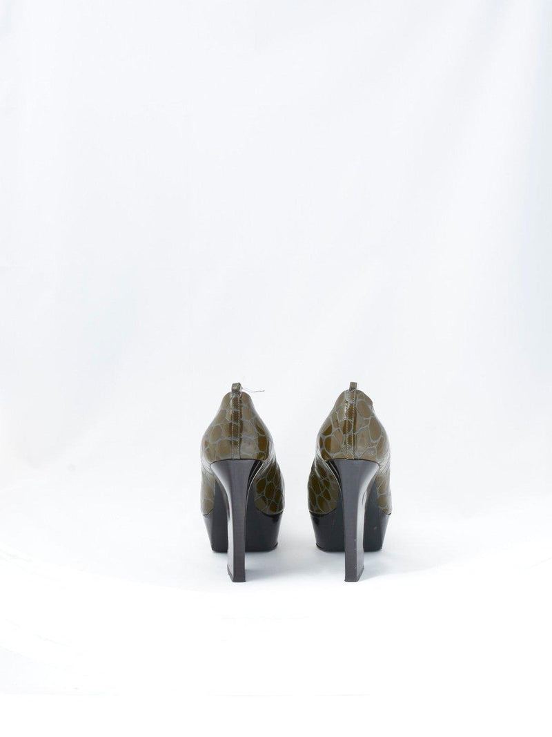 2010 Jil Sander pumps with green crocodile print W2203142  Jil Sander 