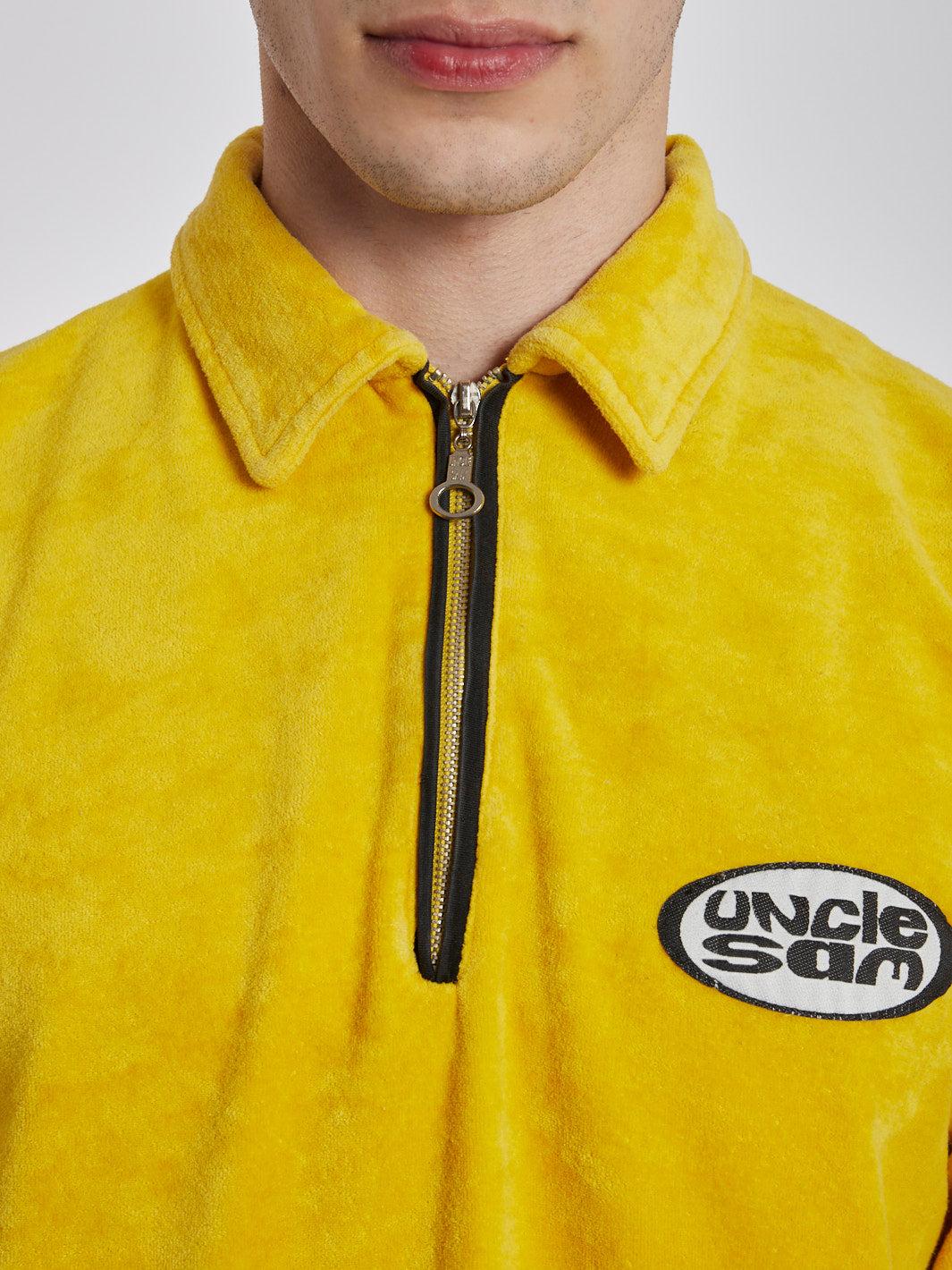 1990s Uncle Sam yellow polo shirt in chenille W22032411  Vintage 