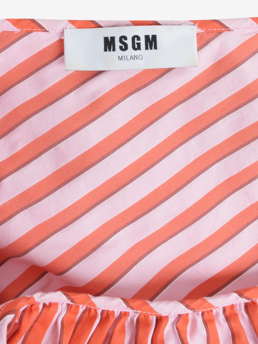 MSGM 条纹中长连衣裙
