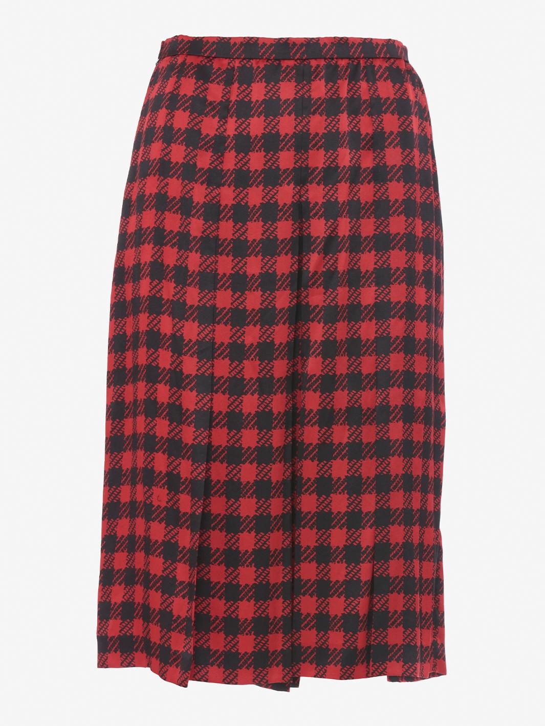 Mila Schön Houndstooth pattern silk skirt and blouse ensemble