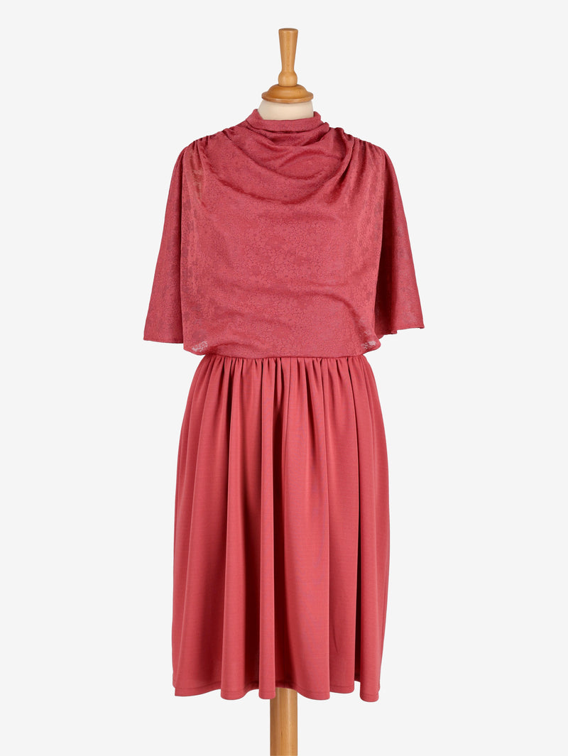 Vintage pink dress with lace type top - 60s AR093  Vintage 