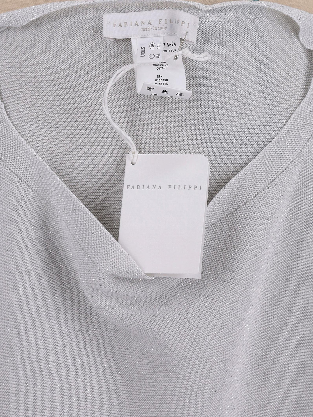 Fabiana Filippi Silver Lurex Maxi Shirt
