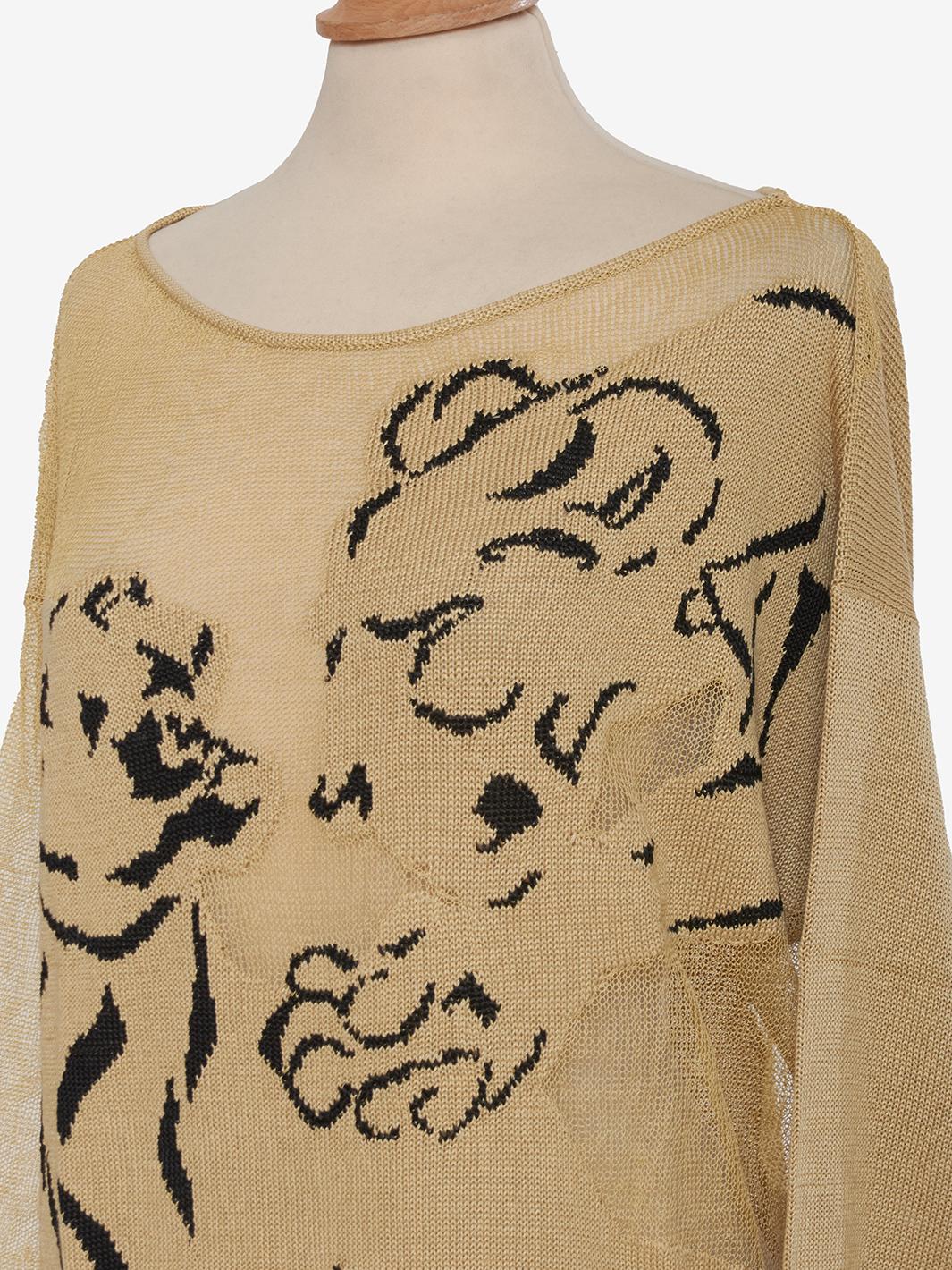 Krizia Mesh Sweater with Embroidery