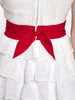 Vintage 1950s Curiel White Dress with Red Belt B1603622  Curiel 