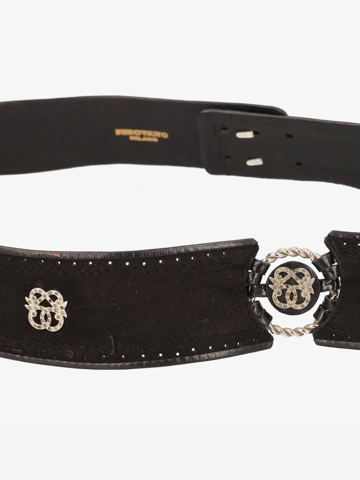 Pirovano Vintage Black Suede Belt