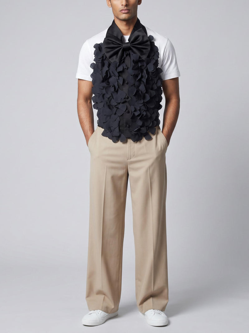 Emporio Armani Layered Petal-Texture Tuxedo Accessory W27526.10  Emporio Armani 