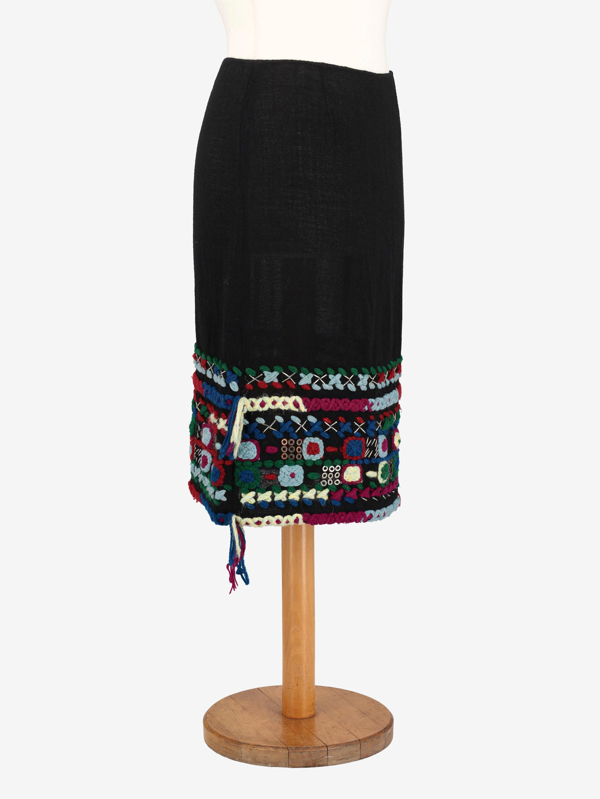 Gonna midi in lana Fendi