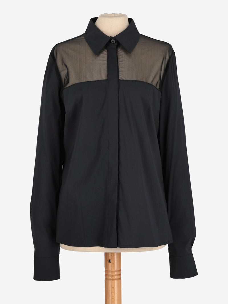 Basile Black Shirt With Transparent Detail W2511.72  Basile 