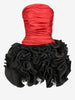 Vintage Red and Black Balloon Draped Mini Dress W27526.16  Vintage 