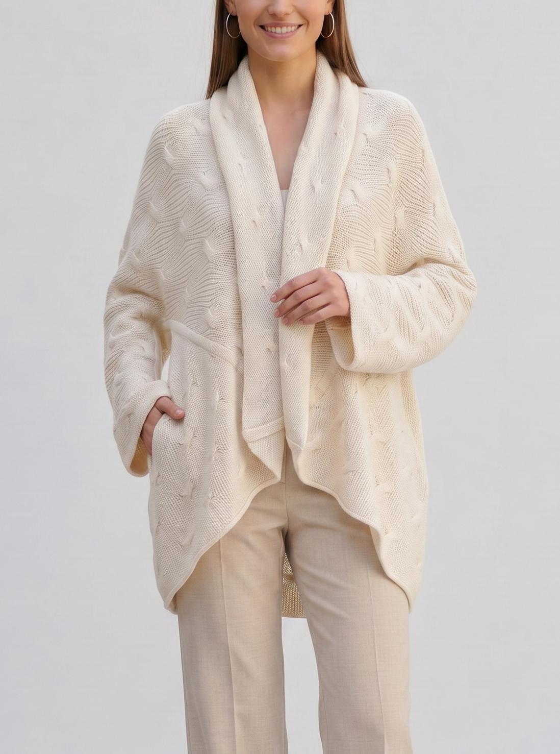 Agnona Cashmere Cable-Knit Open Cardigan CVM25.2.47  Agnona 