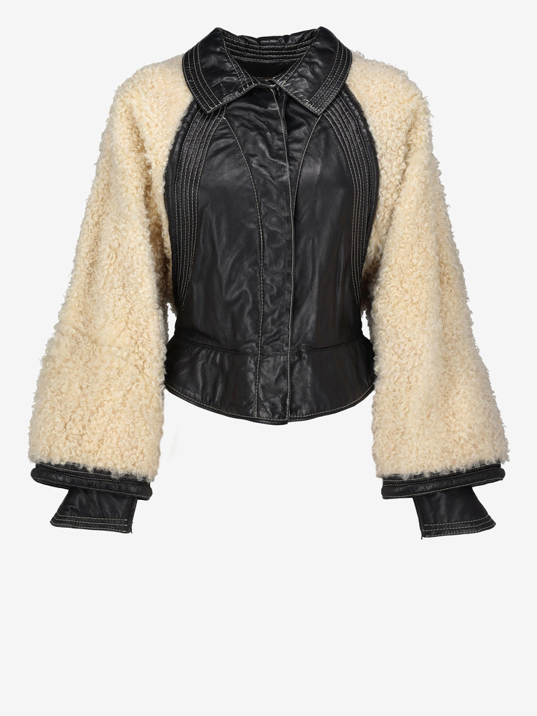 Gianfranco Ferré Jacket in Leather and Shearling wcv10043.11  Gianfranco Ferré 