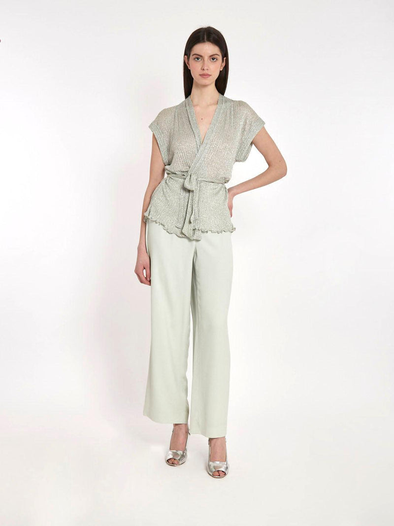 1990s Giorgio Armani sage-coloured silk pants W2203023  Giorgio Armani 