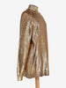 Gianfranco Ferré Gold Laminated Knit Turtleneck with Asymmetric Zip - 1993 W2511.129  Gianfranco Ferré 