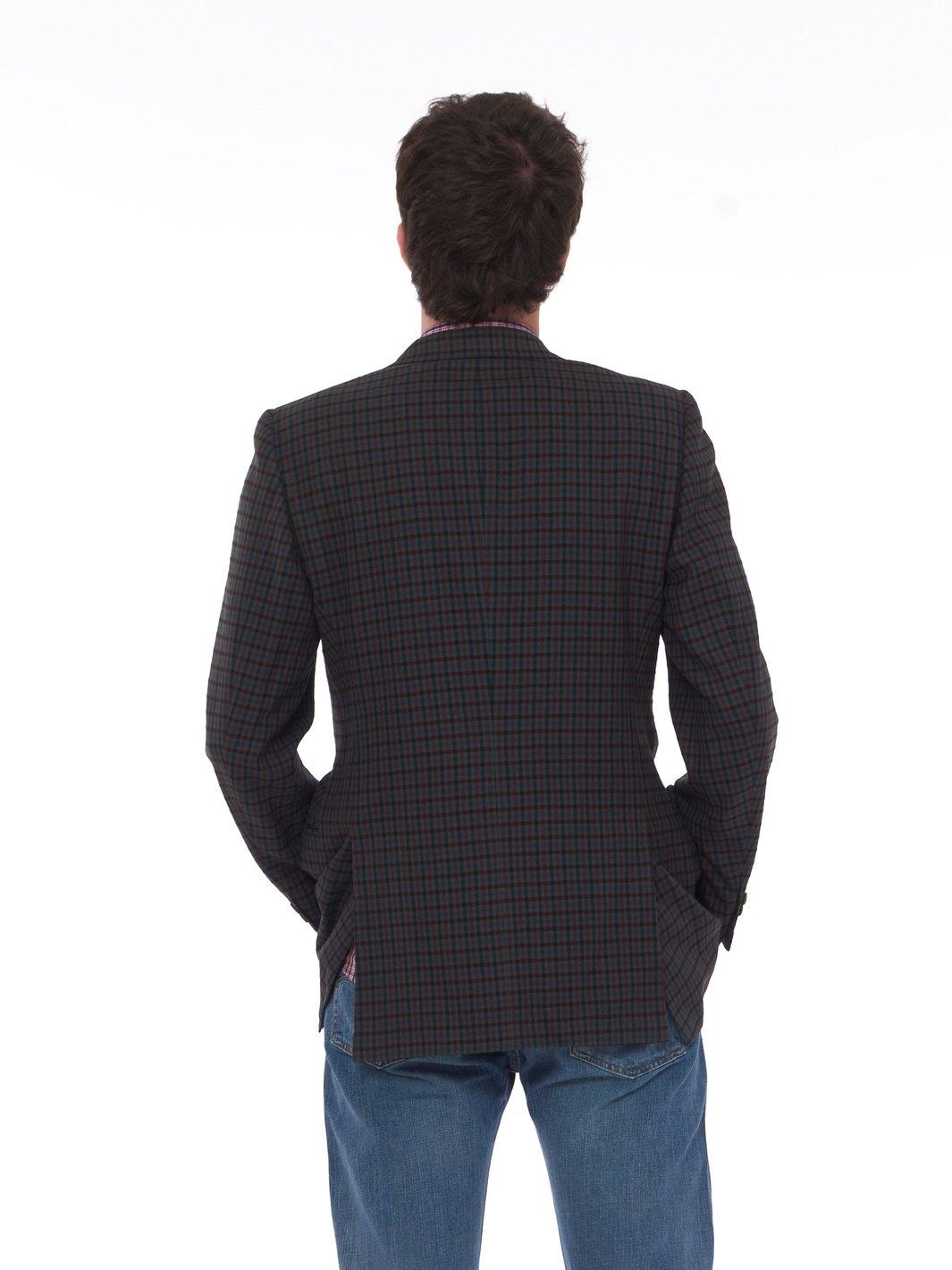 1980s wool and cashmere blend jacket with tartan pattern U223-25/8  Vintage 