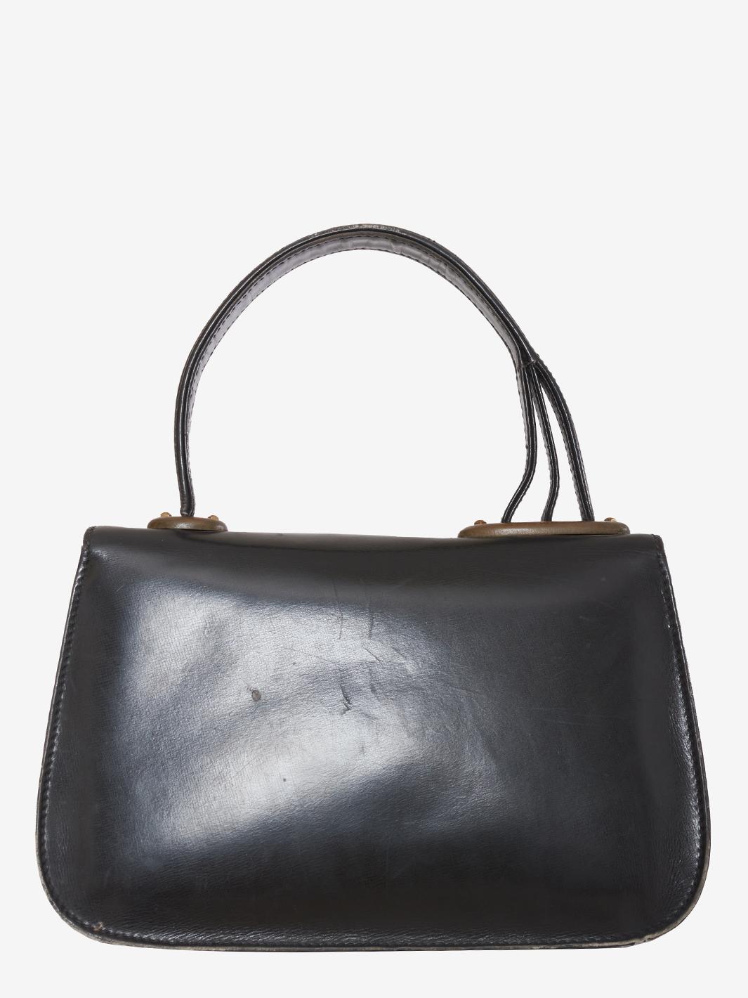 Gucci Black Leather Hand Bag MR010823.2  Gucci 