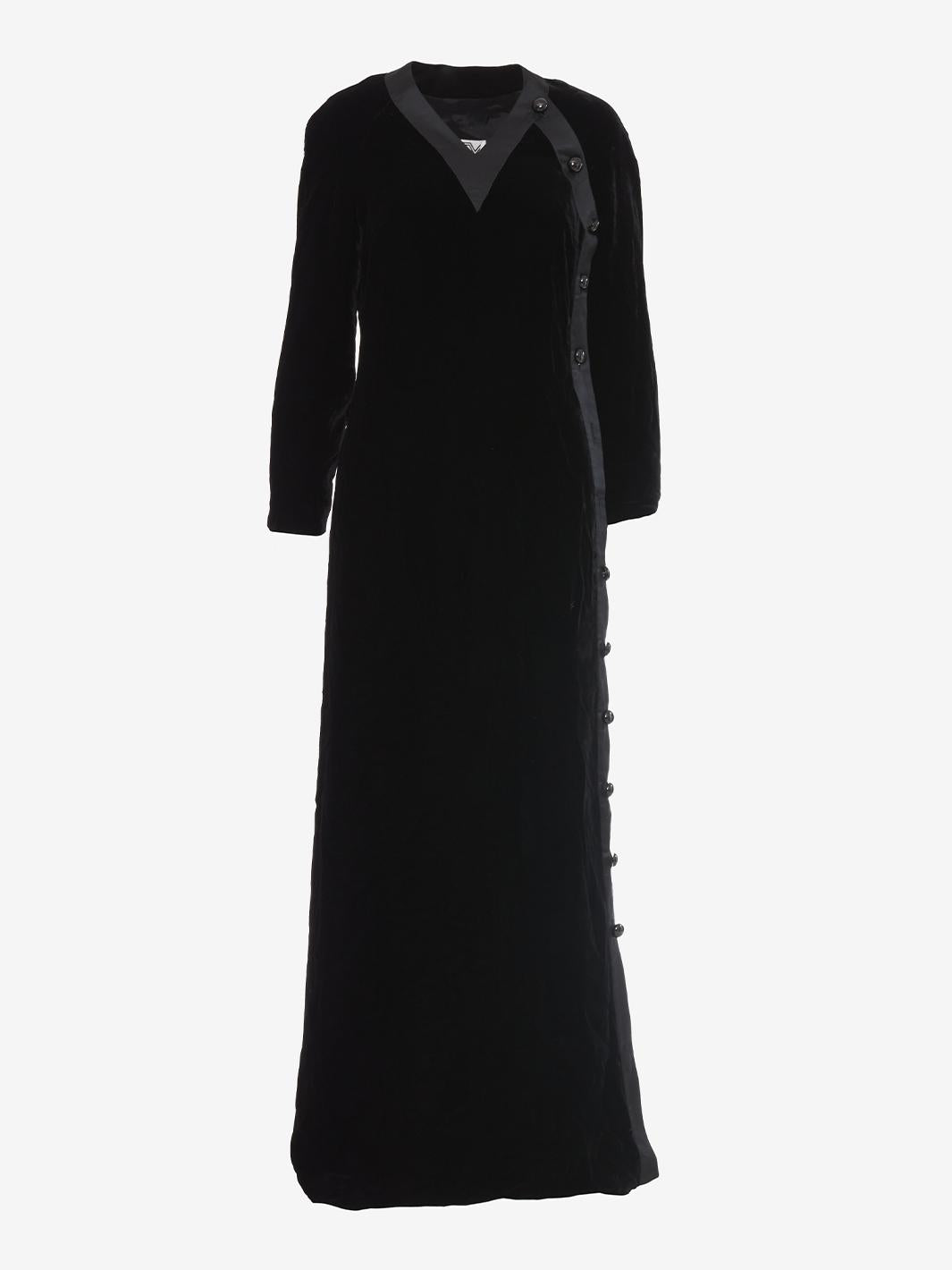 Valentino Boutique Black Velvet Long Dress