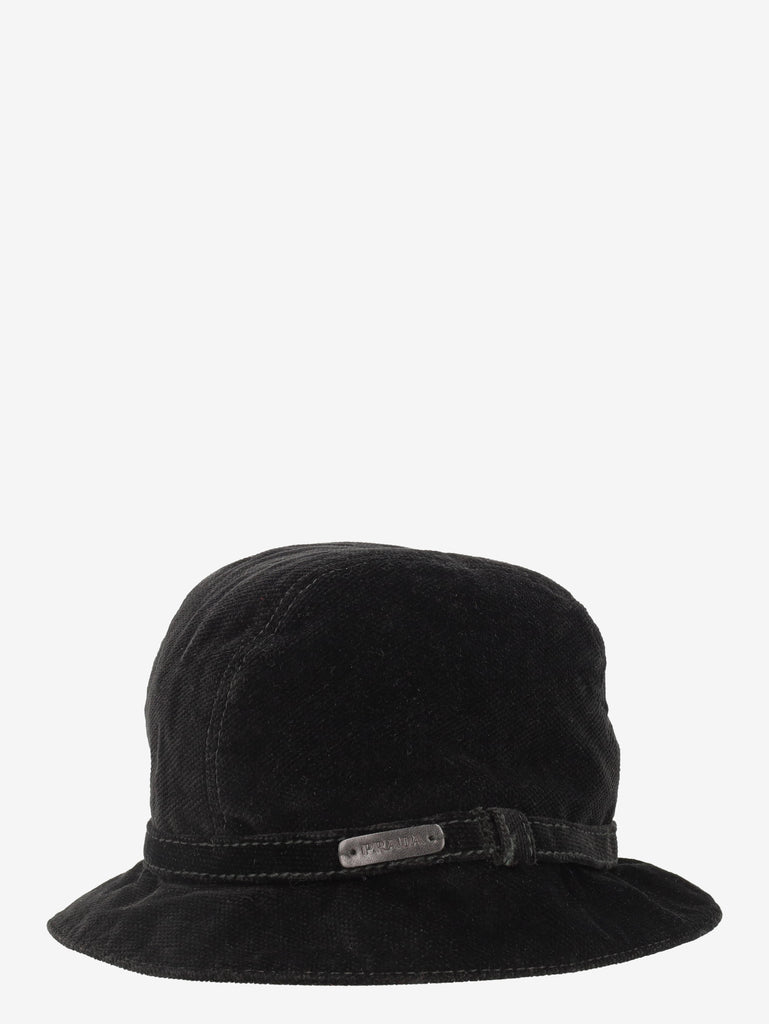 Y2K Prada hat in black velvet W2203304  Prada 