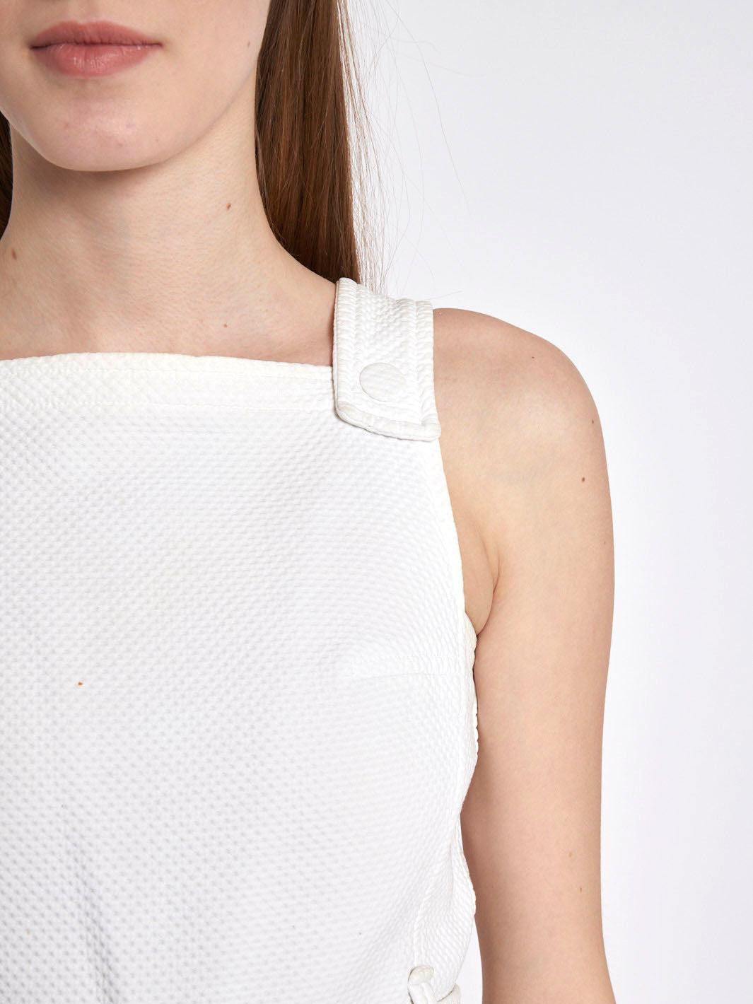 Abito corto senza maniche Courrèges anni '60 in piquet di cotone pesante