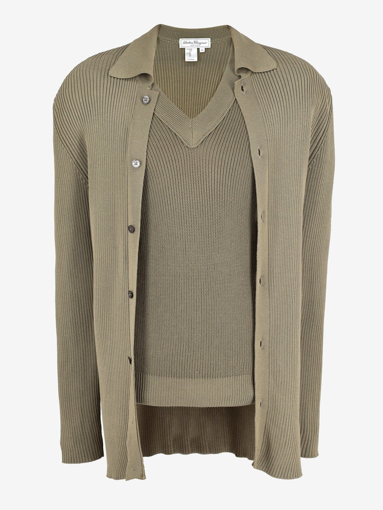 Salvatore Ferragamo Green Knit Set WCV112515 - Salvatore Ferragamo 