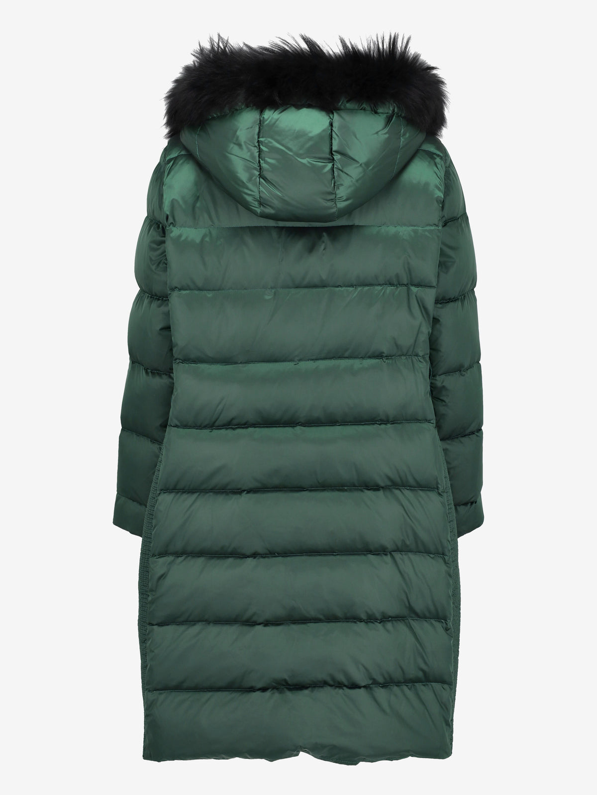 Vintage Green Puffer Coat with Fur-Trim Hood CVM26.6.132  Caractēre 