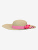 Natural Straw Hat with Floral Detail M1602884  Vintage 