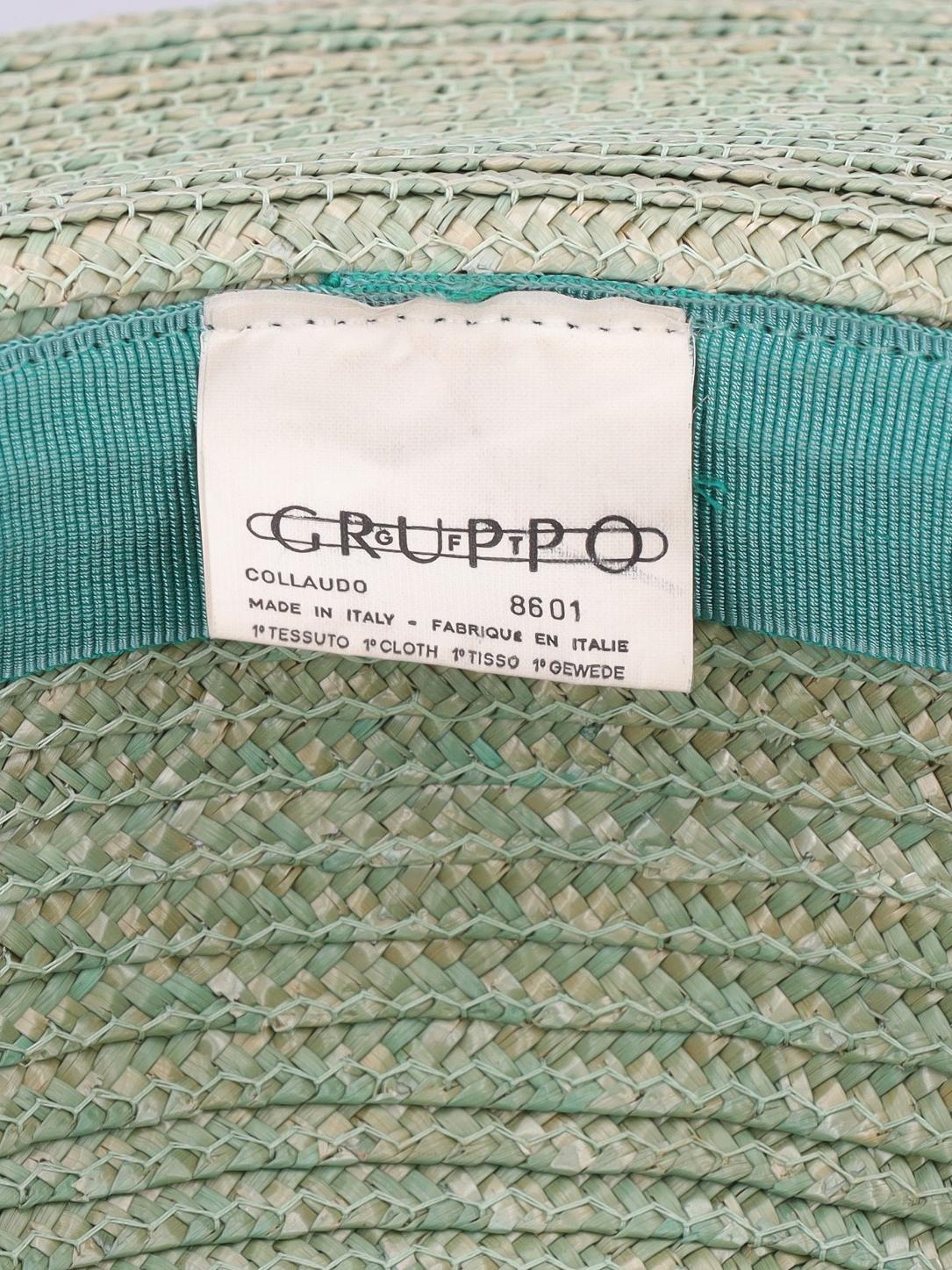 Natural Straw Hat with Floral Detail M1602884  Vintage 