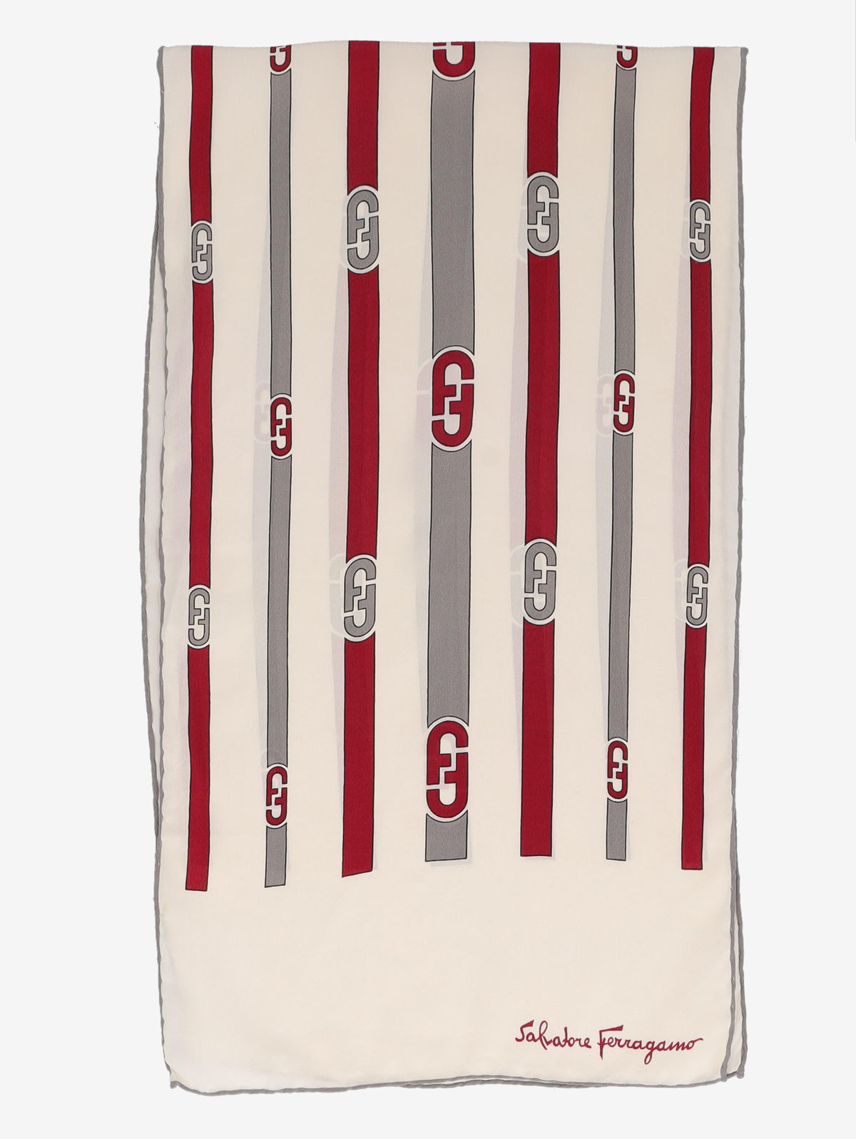 Salvatore Ferragamo Logo Stripe Rectangular Scarf W150626.29  Ferragamo 