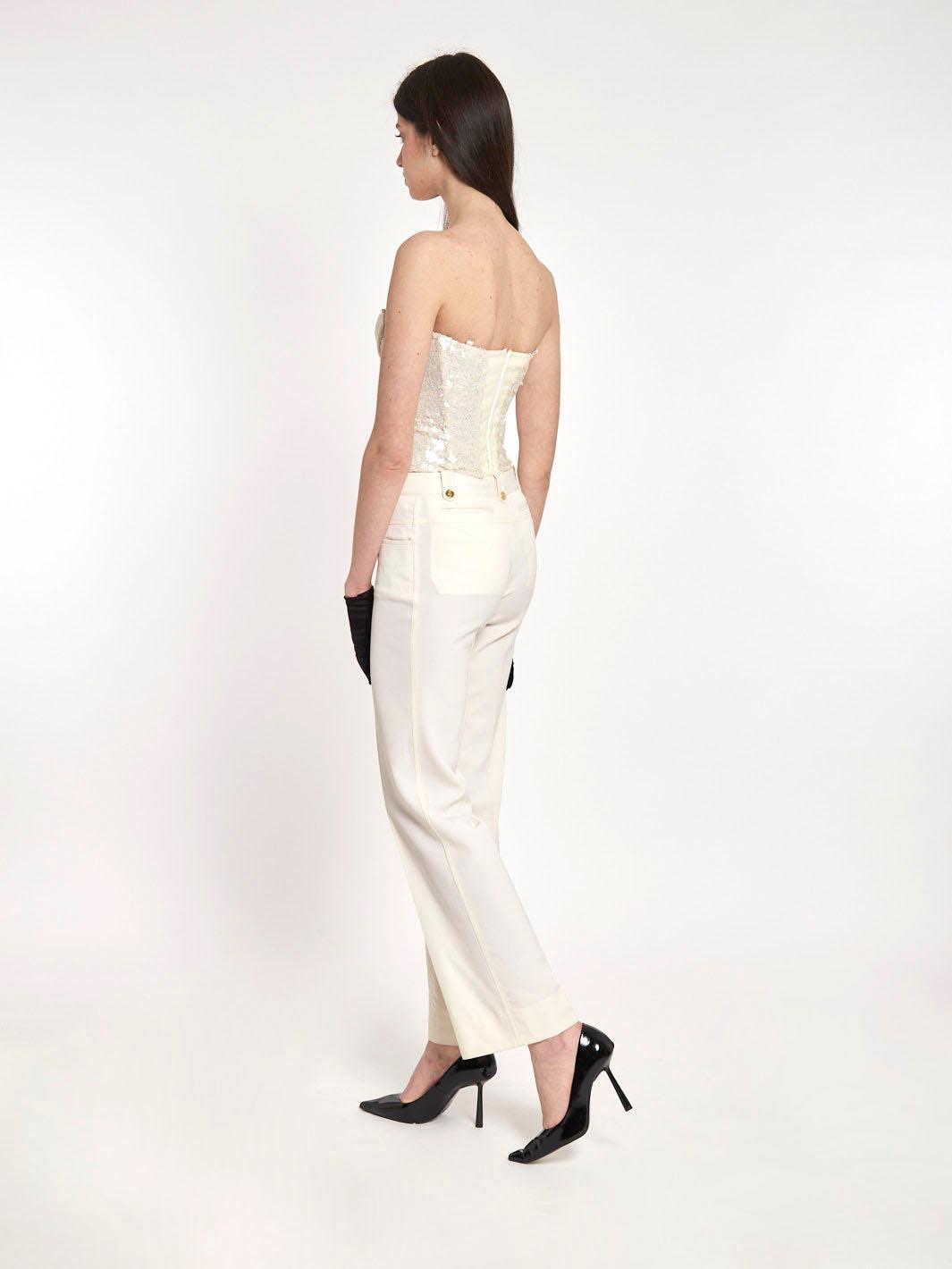 Y2K Dolce&Gabbana pants in cream-coloured wool W2203021  Dolce & Gabbana 