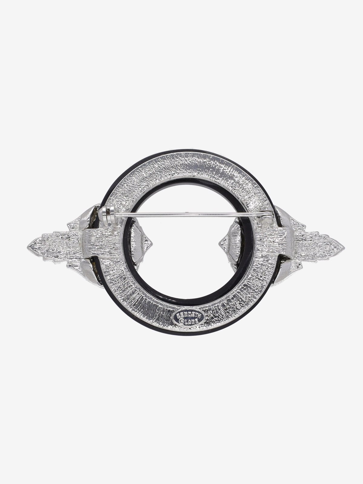 Kenneth Jay Lane Black Decò Circle Brooch CVR24.1.139  Kenneth Jay Lane 