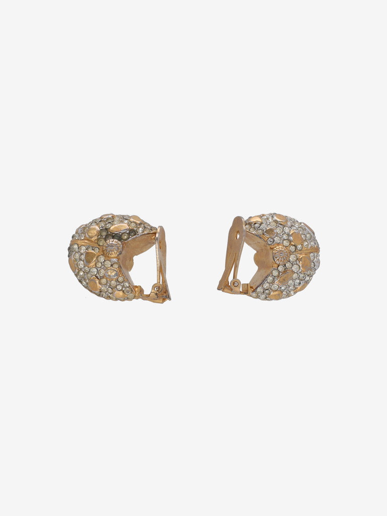 Kenneth Jay Lane Shell Clip-On Earrings with Gem Details W13426.29  Kenneth Jay Lane 