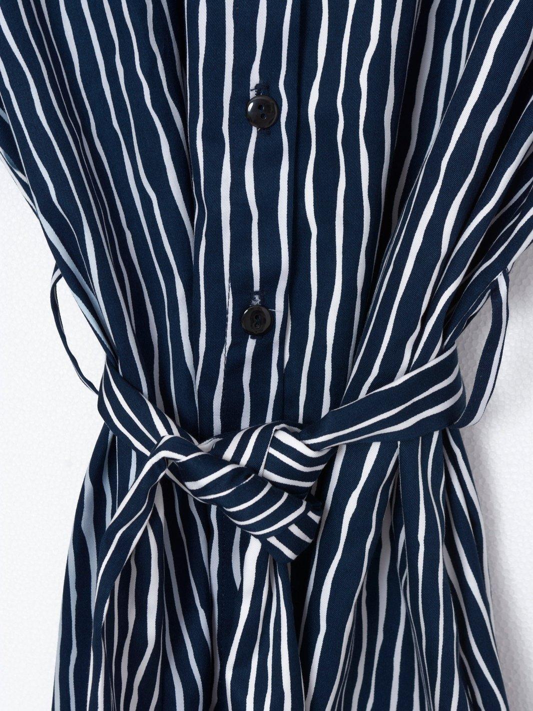 2020 Cavalli e Nastri chemisier dress with blue and white stripes W22070402  Cavalli e Nastri 